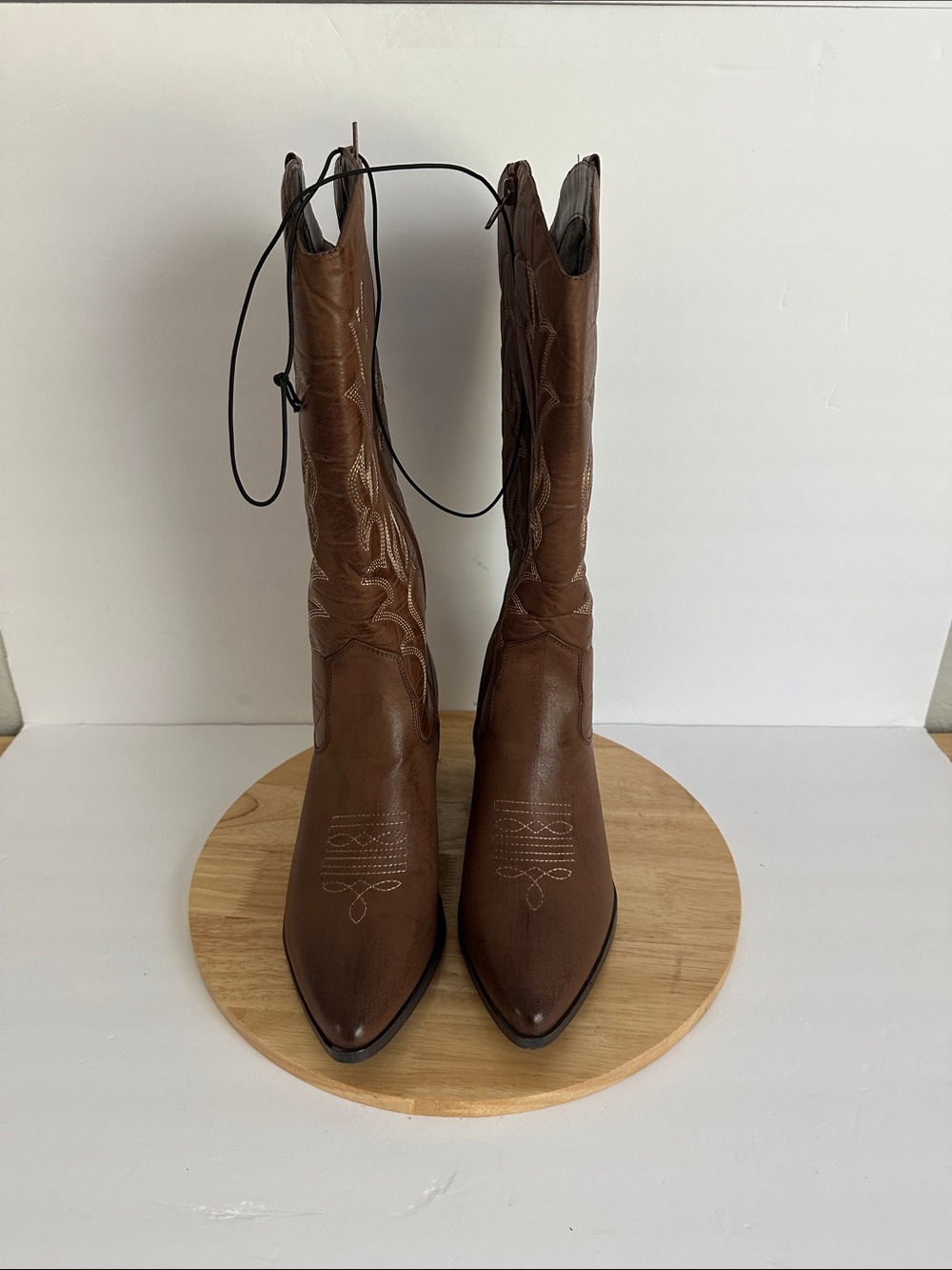 Pop Womens Barry Block Heel Cowboy Boots - Picture 4 of 6